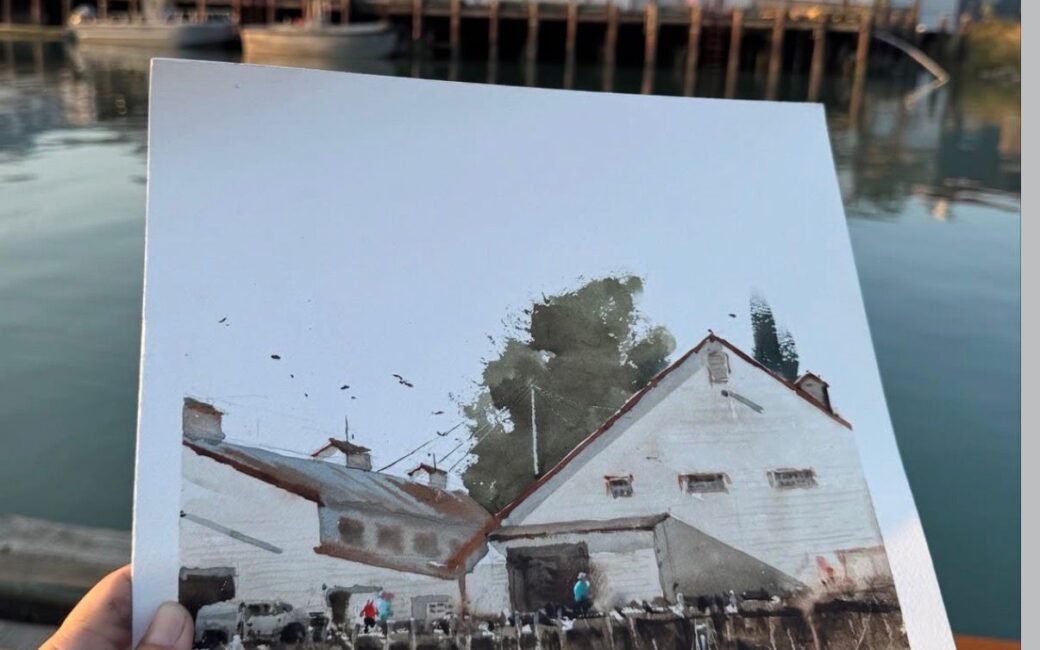 Eudes Correia Steveston watercolour painting